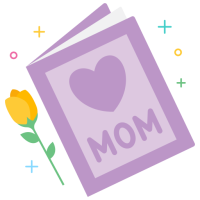 Purple Mom Card w/ Flower
